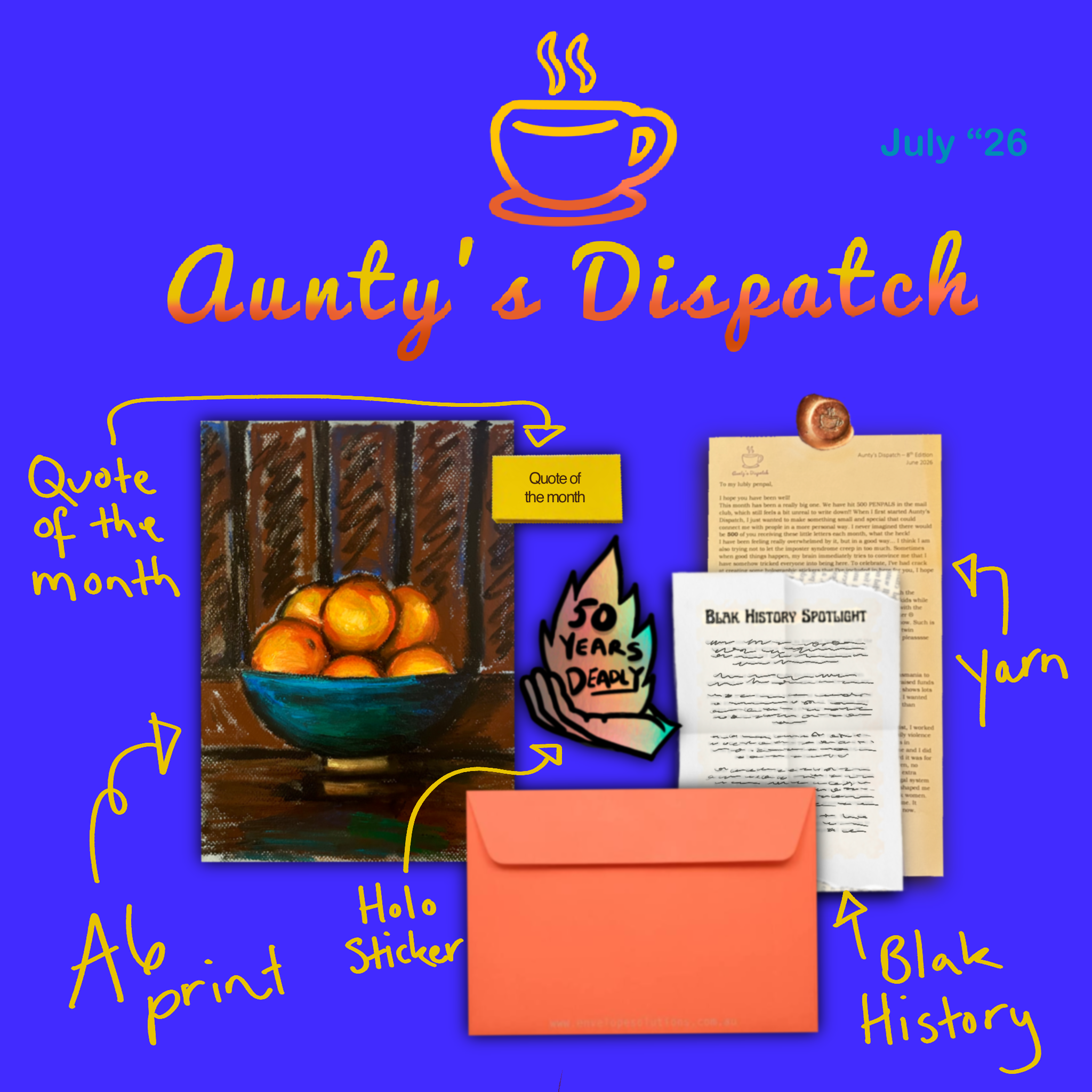 Aunty’s Dispatch - A monthly snail mail club