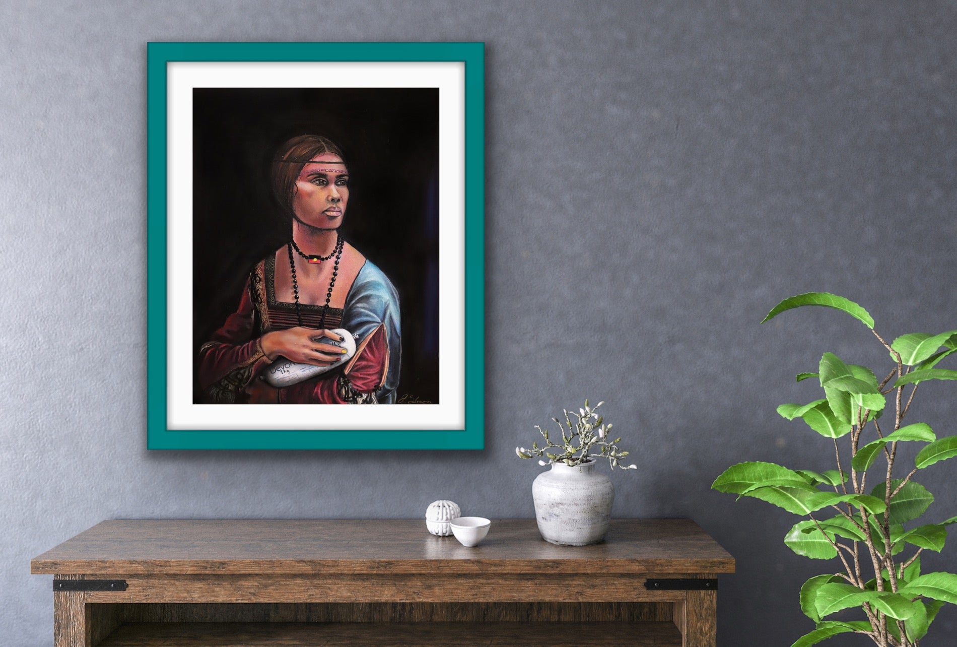 Aunty with Devon Print